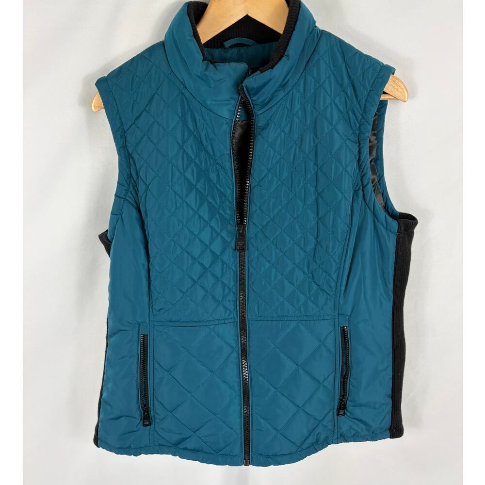 Andrew Marc Blue Quilted Zip Up Vest Size XL